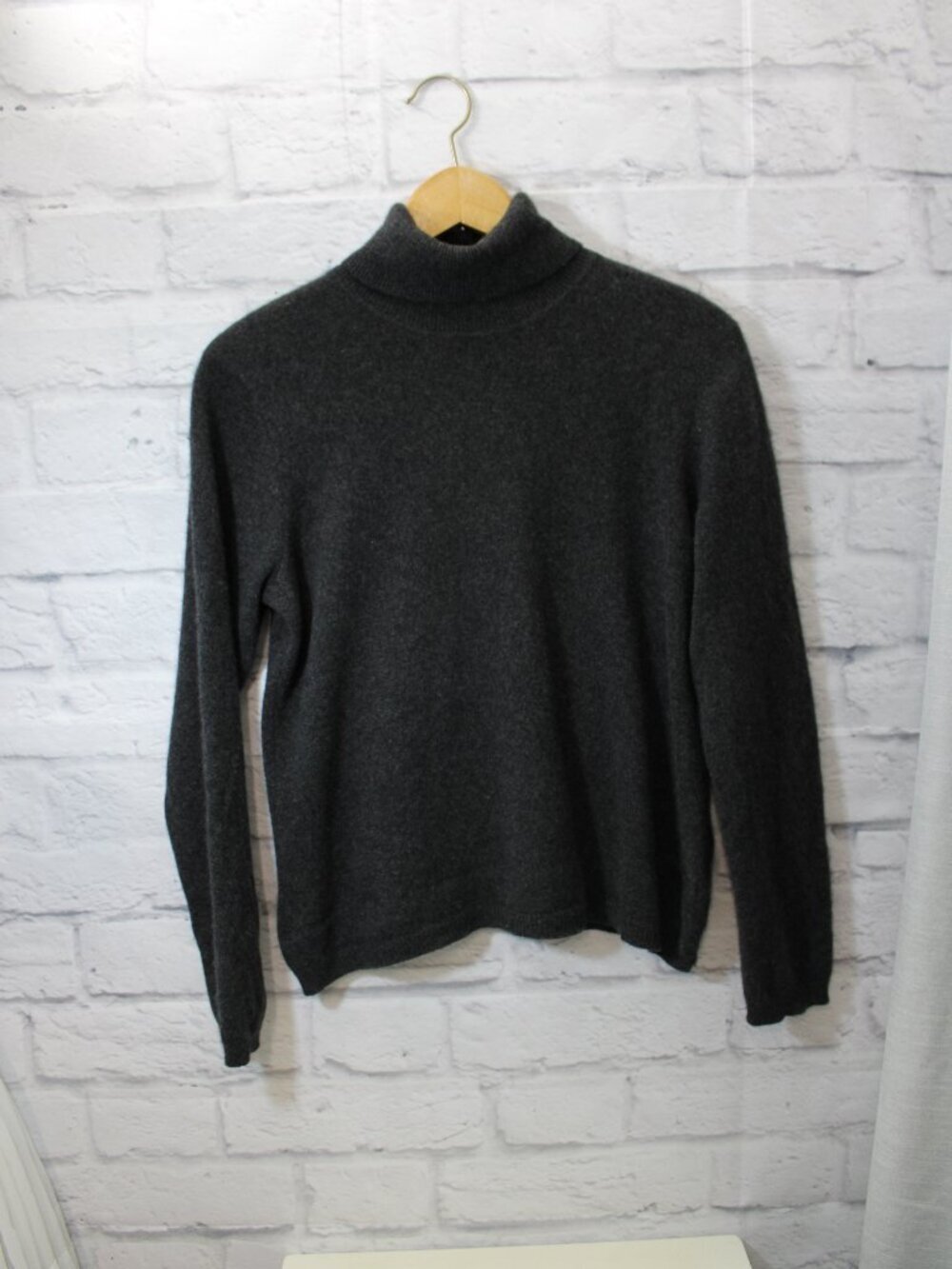 Cashmere Sweater Large Petite Gray Lauren Ralph Lauren Cozy Fall Winter FLAW